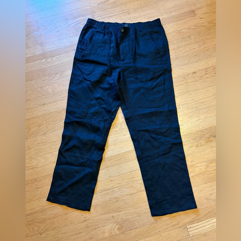 Linen club room luxury 100% linen wide leg pants